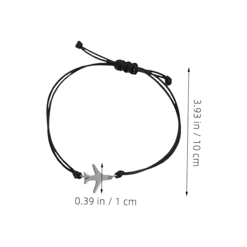 SAFIGLE 2 Stück Verstellbares Flugzeug Charm Armband Geflochtenes Schnurarmband für Herren Damen Reisesymbol Minimalistisches Design von SAFIGLE