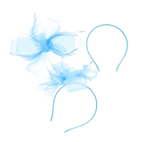 SAFIGLE 2 Stück Vintage Fascinators mit Mesh Haarnetz Vielseitiges Clip und Haarreif Leichtes Organza Kopfschmuck für Braut Cocktailparty Hochzeit Britischer Stil von SAFIGLE