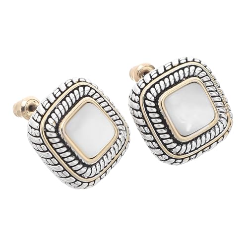 SAFIGLE 2 Stück Vintage Perlmutt Ohrstecker Chunky Statement Ohrringe Barock Stil Damen Modische Schmuckaccessoires für Alltag und Party von SAFIGLE