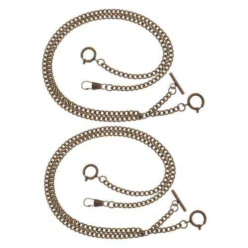SAFIGLE 2 Stück Vintage Taschenuhrenkette Herren Teiliges aus Robustem Metall mit Sicherem O Ring für Westen Geldbörsen und DIY Zubehör bei Hochzeiten und Partys von SAFIGLE