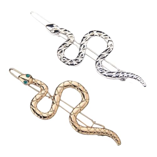 SAFIGLE 2 Stück Vintage Teiliges Haarschmuck Schlangenförmige Haarspangen aus Gold und Silber für Damen Bobby Pins Haarclips für Festliche Anlässe Wie Hochzeit und Party von SAFIGLE
