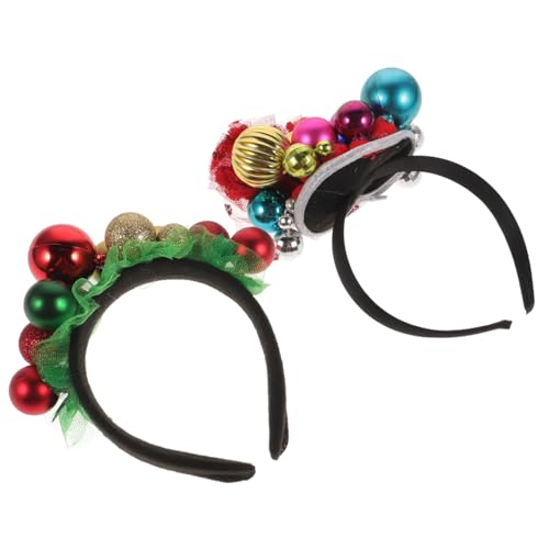 SAFIGLE 2 Stück Weihnachts Haarreifen mit Glocken Festliche Haarbänder für Erwachsene Langlebig und Farbenfroh für Xmas Party Karneval und Festliche Anlässe von SAFIGLE