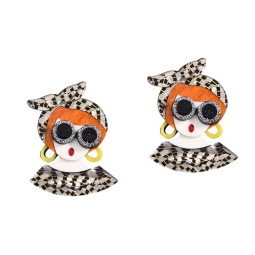 2 Stück coole Mädchenbrosche Neuheit Brosche Anzug Reversnadel Reize Brosche für Frauen elegant abstecknadeln damen accessoires trachten pin Frauen Acryl von SAFIGLE