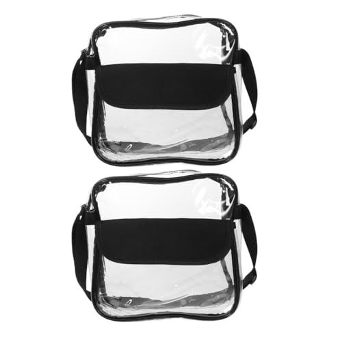 SAFIGLE 2 Stück transparente Sling Bag, Stadionzulassung: Transparente PVC-Umhängetasche – leichte, transparente Reisetasche für Sportkonzerte und Stadionveranstaltungen von SAFIGLE
