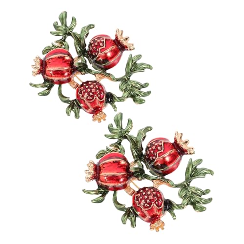 SAFIGLE 2 Stücke Granatapfel Brosche für Damen Trendige Legierungs Anstecknadel für Muttertag Modisches Accessoire für Kleidung Taschen Schals Leicht Komfortabel von SAFIGLE