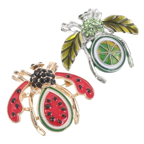 SAFIGLE 2 Stücke Tierdesign mit Obstform Modisches Ansteckabzeichen für Männer Frauen für Jacken Taschen Accessoire für Winter von SAFIGLE