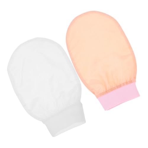 SAFIGLE 2 Stücke Wischen Frau Waschen Nasse Duschhandschuhe Reinigung Peeling Hand Sub Frauen Tücher Wäscher Luffa Handschuhe Badehandschuhe Peeling Weiches Peeling Gesichtsrücken Seide von SAFIGLE