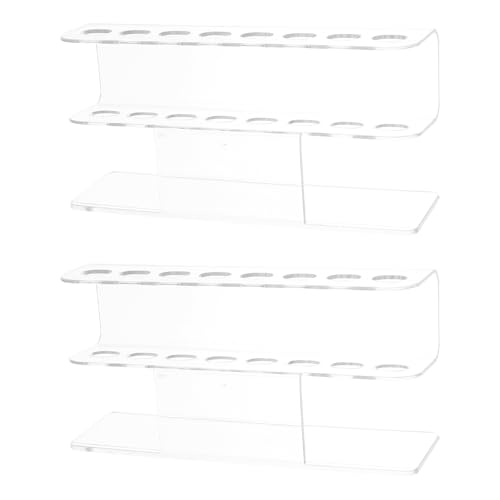 SAFIGLE 2-teiliger Stiftständer: 8 Steckplätze für Nagelwerkzeug-Organizer, transparentes Acrylgestell für Wimpernpinzetten, Nagelkunststifte, Wimpernapplikator-Werkzeuge von SAFIGLE