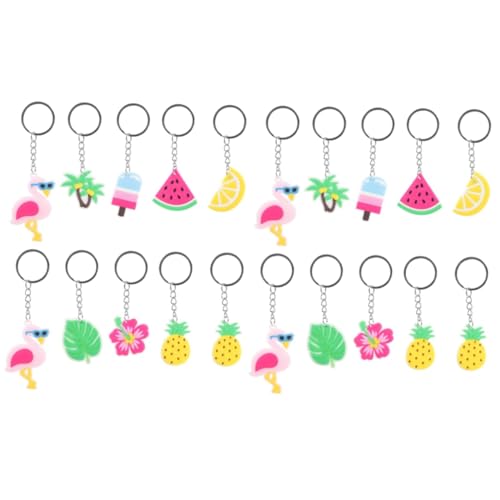 SAFIGLE 20 STK Dekorativer Schlüsselanhänger Schlüsselringe Anhänger Zum Aufhängen Hängende Verzierung Ananas Schlüsselanhänger Schlüsselanhänger-zubehör Tropischer Charme PVC-weichkleber von SAFIGLE