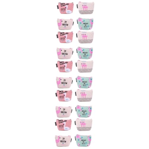 SAFIGLE 20stücke Flamingo Cartoon Canvas Münztaschen Reißverschluss Geldbörsen Für Vielseitig Einsetzbar Als Kosmetiktasche Leicht Und Für Und Alltag von SAFIGLE