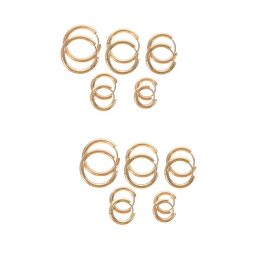 SAFIGLE 20 Stk Ohrringe Männer-Ohrring Daith-Ring Creolen für Herren Herrenringe stainless steel inoxlm kleine goldene Creolen kleine Reifen Rostfreier Stahl einstellen Goldener Kreis Mann von SAFIGLE