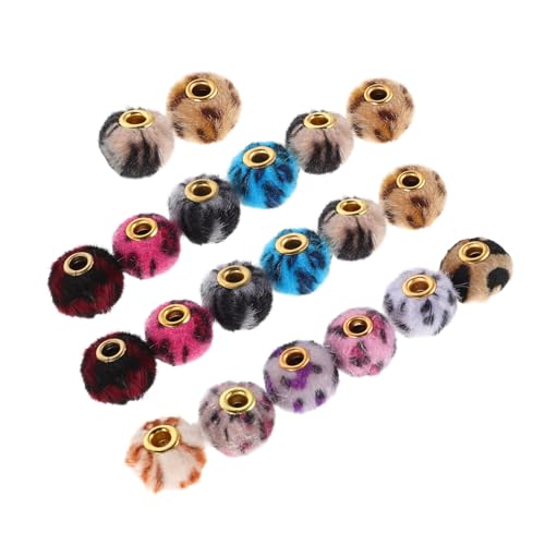 SAFIGLE 20 Stück Leopardenmuster Perlen mit Großen Löchern Mehrfarbige Spacer Perlen für Diy Bastelprojekte Schmuckherstellung Armbänder Schlüsselanhänger von SAFIGLE