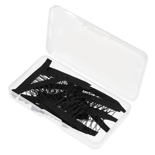 SAFIGLE 20 Stück Perücke Mesh Hat Accessoires Produkt Netze Haarspangen für Mädchen Toupetklammern für langes Haar Styling Perücke Clip Frisurenclip Perücke Netzclip Plastik Schwarz von SAFIGLE