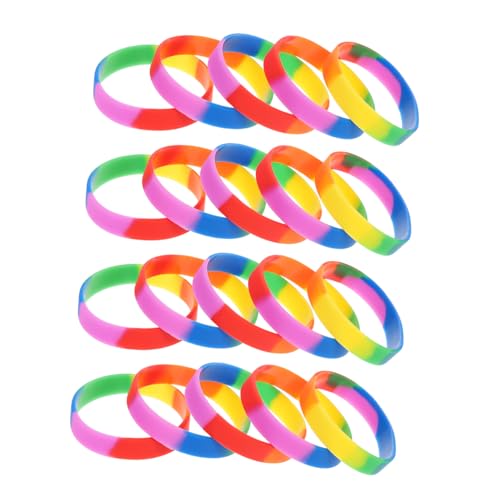 SAFIGLE 20 Stück Regenbogen Armband Regenbogen Armbänder Modischer Regenbogen Armreif Damen Armband Schickes Regenbogen Armband Regenbogenfarbenes Armband Silikon Armband Für Paare von SAFIGLE