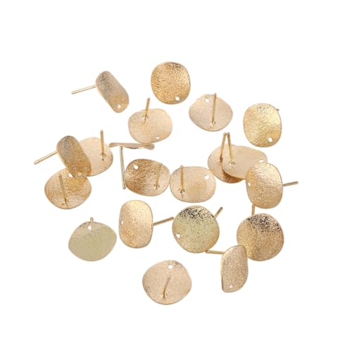 SAFIGLE 20 Stück Teiliges Flache Goldfarbene Ohrstecker aus Langlebiger Legierung mit Löchern Modischer Ohrschmuck für Damen und Mädchen für Geschenk und Alltag von SAFIGLE