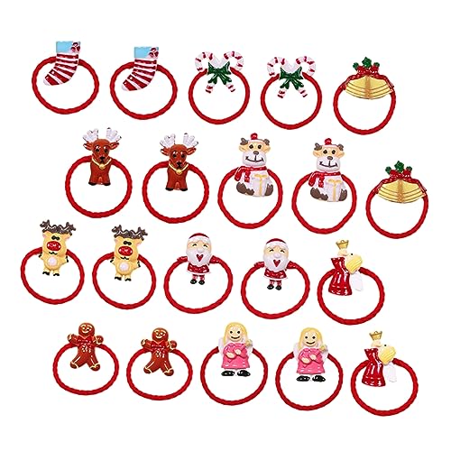 SAFIGLE 20 Stück Teiliges Weihnachts Haargummi Elastisch Haltend Robust für Damen für Festtage Alltag und Party von SAFIGLE