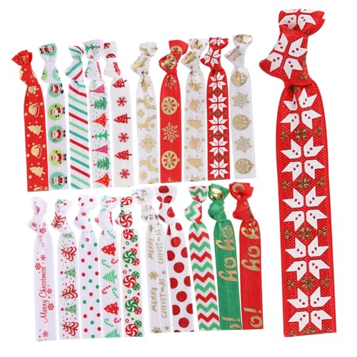 SAFIGLE 20 Stück Teiliges Weihnachts Haargummis Geknotet Festlich für Frauen Mädchen Vielseitig Weihnachtliche Haarschmuck für Party Alltag Yoga Geeignet von SAFIGLE