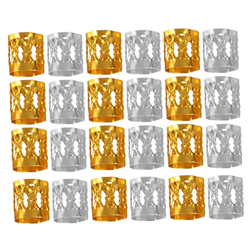 SAFIGLE 200stücke Haarmanschetten Aus Metall Filigrane Dreadlocks-flechtperlen Haarschmuck Für Damen Und Herren Gold Silber Dreadlock-ringe Zum Flechten von SAFIGLE