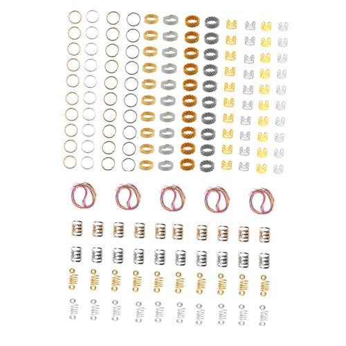 SAFIGLE 225 Stück Teiliges Dreadlocks Ringe Metallische Haaraccessoires für Flechtfrisuren Verschiedene Farben zum Einflechten von Haarsträhnen für Besondere Anlässe von SAFIGLE