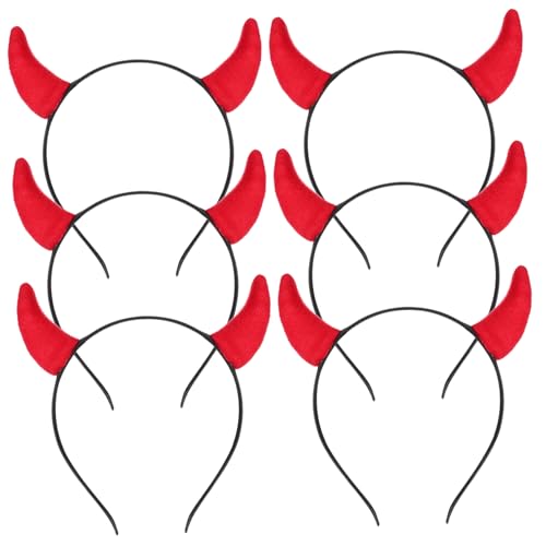 SAFIGLE 4 Sets Einzigartiges Halloween-stirnband Mit Teufelshörnern Haarband Dehnbarer Kopfbedeckungsclip Für Cosplay Und Kostümpartys 6 Stück * 4 von SAFIGLE