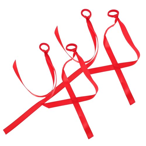 SAFIGLE 2paare Rote Haarband Mit Schleife Haargummis Im Stil Für Junge Mädchen Verspielter Haar-schmuck Aus Strapazierfähigem Stoff Einfach Zu Tragen Für Pferdeschwanz Und von SAFIGLE