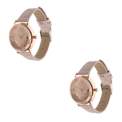 SAFIGLE 2stücke Floral Damen Armbanduhr Elegante Quarz-Uhr Für Frauen Mit Stylischem Blumendesign Für Täglichen Gebrauch Und Besondere Anlässe Leicht Und Komfortabel von SAFIGLE