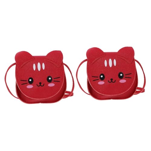 SAFIGLE 2stücke Cat Purse Umhängetasche Pu Mädchen Süße Katzen-Design Schultertasche Für Teenager Und Preteens Praktische Crossbody Geldbörse Für Schule Und Freizeit von SAFIGLE