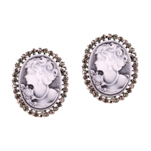 SAFIGLE 2St Dame Brosche Statement-Brosche Schals Clip Schals Brosche Cameo-Brosche Antike Brosche Strassstifte Schmuck Kristallbrosche Frauen Brosche Hochzeit Abzeichen Geschenk Fräulein von SAFIGLE