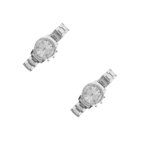 SAFIGLE 2stücke Damen Armbanduhr Mit Edelstahlband wasserdichte Quarzuhr Für Frauen Elegantes Design Mit Funkelnden Steinen Für Besondere Anlässe Wie Geburtstage Und Hochzeiten von SAFIGLE