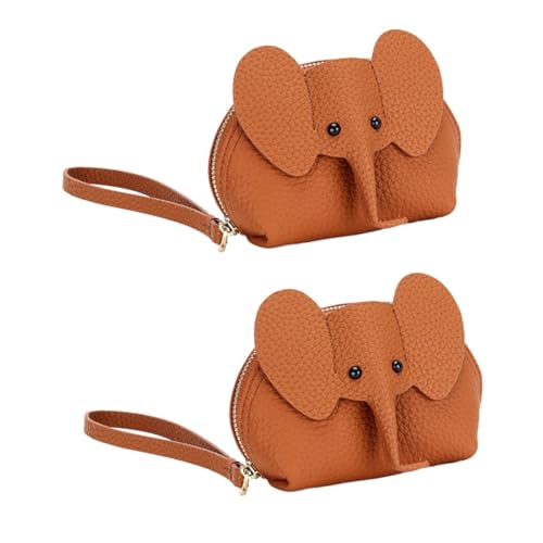 SAFIGLE 2St Elefanten-Geldbörse damengeldbörse damengeldbeutel small Wallet Mini Wallet kleingeldbörse Damenbrieftaschen Schminktasche klein für die Handtasche süße Geldbörse Echtes Leder von SAFIGLE