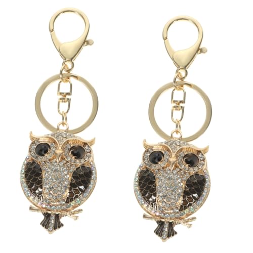 SAFIGLE 2St Eule Schlüsselanhänger hängender Schlüsselanhänger eulenförmige Verzierung eulenschlüsselänger owl Key Holder Schlüsselringe Ornament lebensechter Modellanhänger Legierung von SAFIGLE