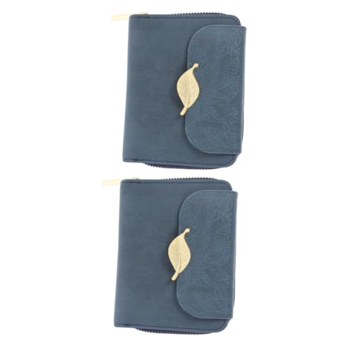 SAFIGLE 2St Flip-Geldbörse Brieftasche mit umlaufendem Reißverschluss Frauen geldbörse kreditkartenhalter Geldbörse mit Reißverschluss Damen-Clutch aus Leder Kurze Ledergeldbörse Metall von SAFIGLE