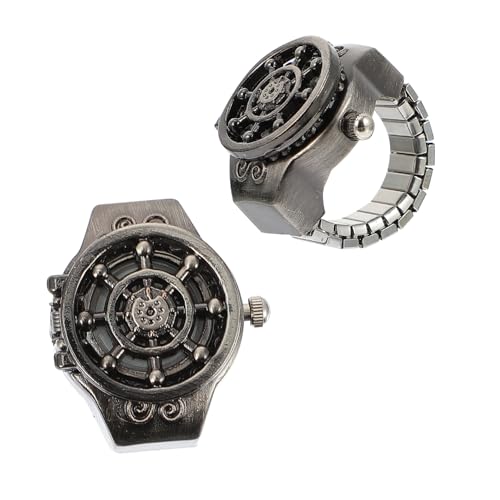 SAFIGLE 2St Geisterkopf-Ringuhr Vintage Uhr Retro Armbanduhr Damen Fingeruhr Herren-Sportuhr weihnachtsdeko Herrenuhren achten Sie auf Dekor schicke Uhr Luxus Schmuck Quarzuhren Anschauen von SAFIGLE