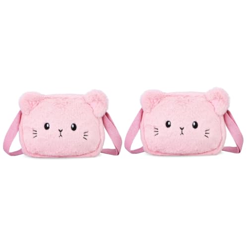 SAFIGLE 2stücke Kawaii Plüsch Umhängetasche Für Mädchen Niedliche Furry Schultertasche Verstellbarer Crossbody Rucksack Für Kleinkinder Und Praktischer Reisebegleiter von SAFIGLE