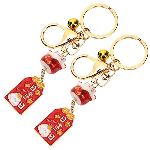 SAFIGLE 2 Stücke Japanischen Glück Katze Schlüsselanhänger Schlüsselanhänger Dekorative Schlüsselanhänger für Jungen und Mädchen Freunde von SAFIGLE