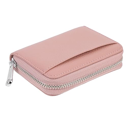 SAFIGLE 2St Kartenhalter Kartenetui Brieftasche für Kreditkarteninhaber Münzfach Credit Card Holder visitenkarten Halterung behälter tragbare Brieftasche Bankkartentasche Rindsleder Rosa von SAFIGLE