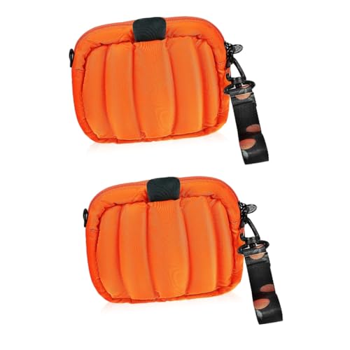 SAFIGLE 2St Kleine Schultertasche mit dreifarbigem Patch Pumpkin Beibei schulter tasche women bag Umhängetasche für Damen Gothic-Handtasche weibliche Umhängetasche frauen geldbörse Orange von SAFIGLE