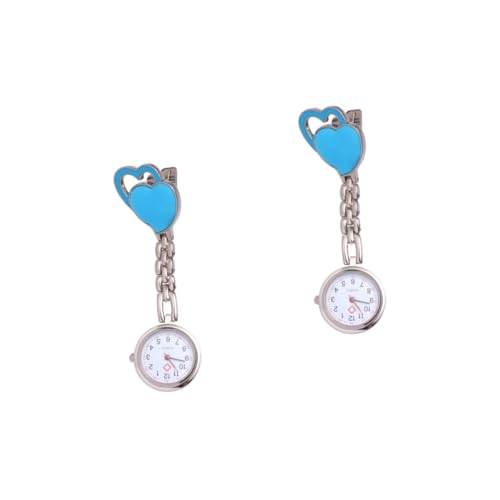 SAFIGLE 2stücke Herzförmige wasserdichte Taschenuhr Für Kreative Hängende Uhr Blau Modisches Accessoire Für Dekorationszwecke Und Praktischen von SAFIGLE