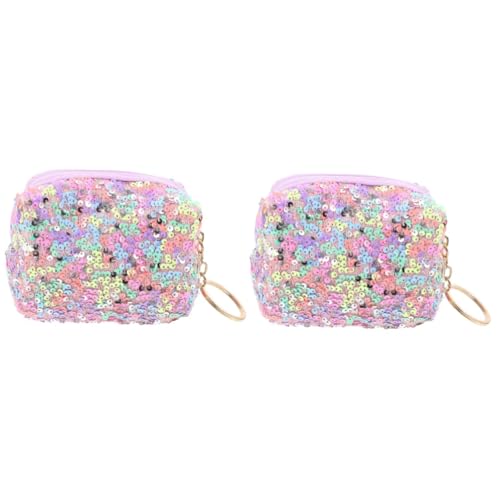 SAFIGLE 2stücke Mini Münzbeutel Schlüsselanhänger Mit Funkelndem Pailletten-Design Für Mädchen Leicht Und Langlebig Organisieren Von Kleingeld Und Kleinen Gegenständen von SAFIGLE