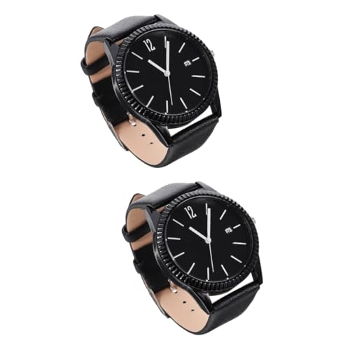 SAFIGLE 2St Quartz Uhr Uhren für Männer Jugenduhren Sport-Armbanduhr modische Damenuhr Filigrane Armbanduhr damenarmbanduhren bastelzeug Modeuhr lässige Damenuhr Freizeituhren Glas Black von SAFIGLE