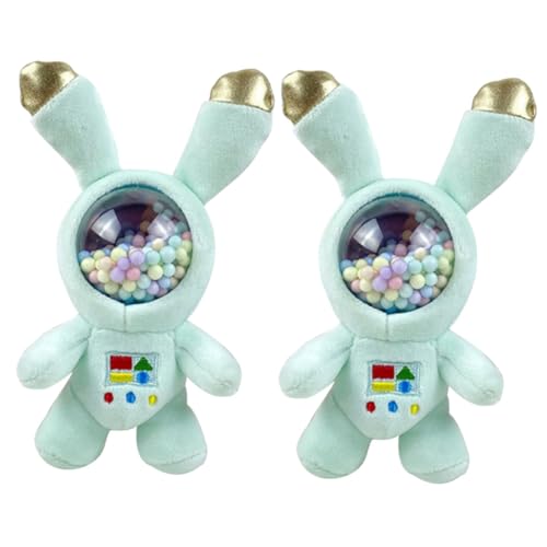 SAFIGLE 2St Schlüsselanhänger Plush Keychain Practical Keychain Bag Decoration Minipuppe Häschen Astronaut Plüsch Mini-Hasen Schlüsselringe hängender Häschen-Anhänger PP Baumwolle Green von SAFIGLE