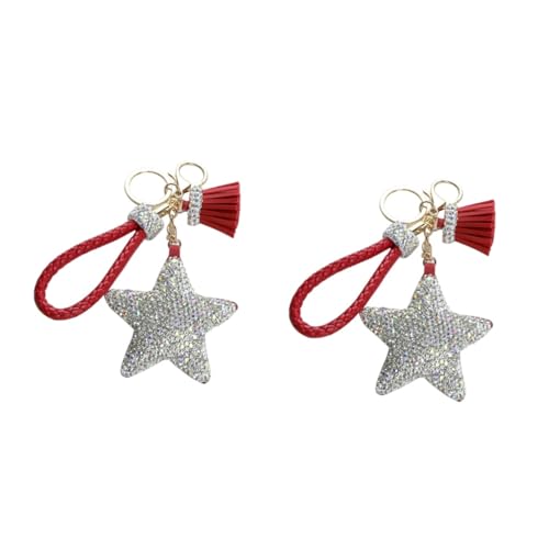 SAFIGLE 2St Schmuck für Schlüsselanhänger Auto schlüsselanhänger Taschen-Schlüsselanhänger Pocket Clip wohnungseinrichtung Schlüsselbund Schlüsselringe Pentagramm-Schlüsselanhänger rot von SAFIGLE