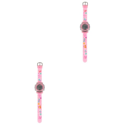 SAFIGLE 2St Schüleruhr kinderuhren led Armbanduhr kinderarmbanduhr sportwatch geführte Kinderuhr Mädchenuhren Kinder Armbanduhr Mädchen sehen Junge Anschauen Student Rostfreier Stahl Rosa von SAFIGLE