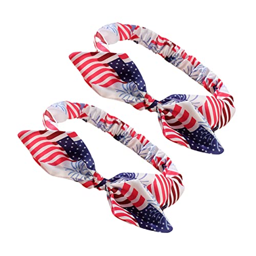 SAFIGLE 2St Stirnband mit amerikanischer Flagge Patriotischer USA- rot Haarband Haarreifen baby haarschmuck baby hair accessories amerikanische Flagge US Flagge Partyzubehör von SAFIGLE