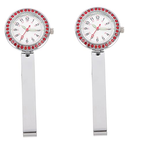 SAFIGLE 2stücke Clip-Uhr Mit Nachtleuchtfunktion Süßes Design Taschenuhr Mit Clip Für Pflegepersonal Tragbare Hängenuhr Für Damen Und von SAFIGLE