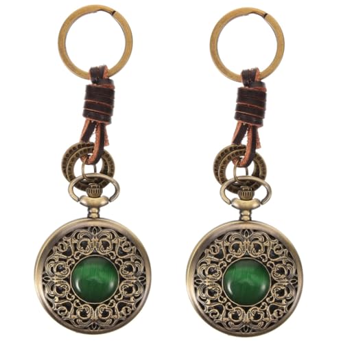 SAFIGLE 2stücke Antike Taschenuhr Mit Schlüsselanhänger Vintage Design Präzise Quartz-Uhr Für Herren Und Damen Für Und Besondere Anlässe von SAFIGLE