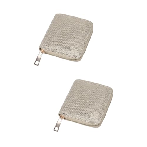 SAFIGLE 2St kleines Portemonnaie Clutch-Geldbörse für Damen Tragetasche für Damen mit Reißverschluss die Brieftasche der Frau Handtaschen für Geschenke geldbörse Golden von SAFIGLE