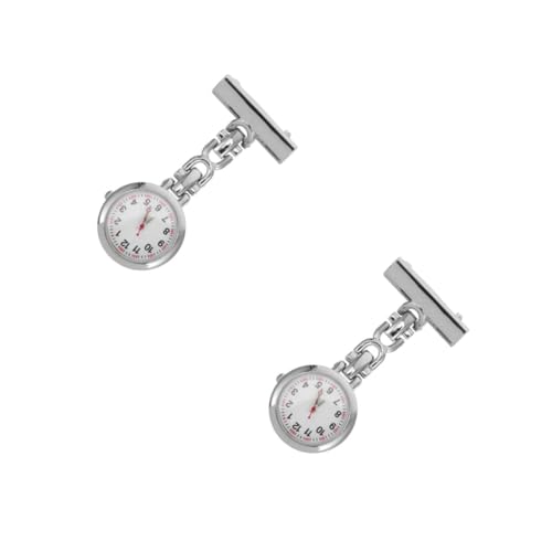 SAFIGLE 2stücke Chic Pocket Watch Brooch Mit Clip Retro Hängende Uhr Für Medizinisches Accessoire Weiß Präzise Zeitmessung Einfach Zu Befestigen von SAFIGLE