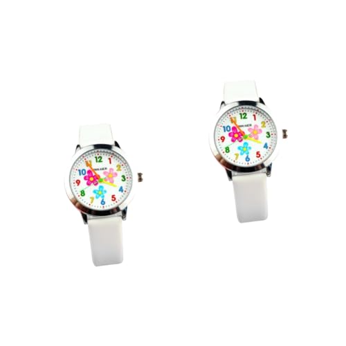 SAFIGLE 2stücke Kinderuhr Mit Blumenmuster Kreative Quarzuhr Für Mädchen Und Jungen wasserdichte Armbanduhr Für Mädchen Schüler Langlebig Und von SAFIGLE