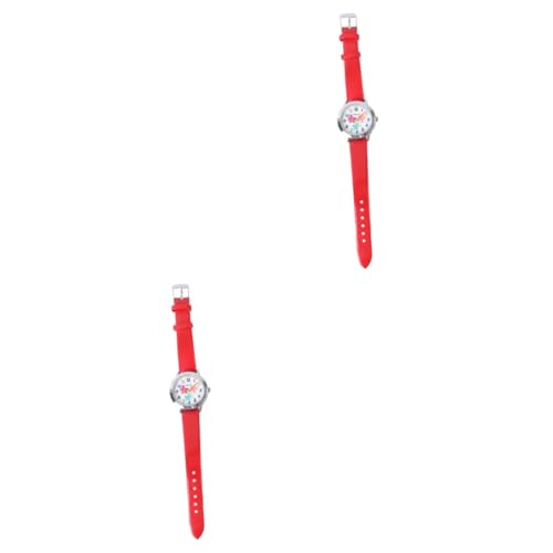 SAFIGLE 2St süße Kinderuhr kinderuhren Armbanduhr Kinder Einhörner-Geschenke für Mädchen Geburtstagsgeschenk Kinderspielzeug Spielzeug für Kleinkinder kreative Quarzuhr Meerjungfrau rot von SAFIGLE